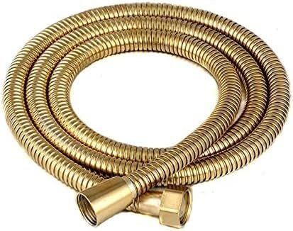 MIFANI Duschschlauch Duschrohr 1M 1,5M 2M 3M Extra Langer Duschschlauch for Handbrause Edelstahlrohr Messingmutterverdickung (Farbe: Gold, Größe: 2M) (Color : Gold, Size : 2M)