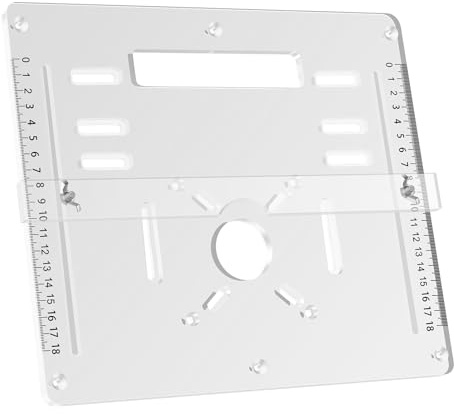 Tavola per router, piastra per router in legno acrilico, taglierina, regolabile, piastra ribaltabile, trasparente, fresatura di legno, tagliatrice, tagliatrice, per incisione, taglio, (trasparente)