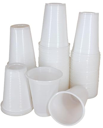 Sunrise Packaging 500 x 7oz White Plastic Cups Vending Style Water Coolers Cold Drink Party Office School Home Catering Buffet Outdoor Indoor