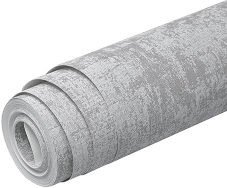 Papel tapiz adhesivo para dormitorio, papel de pared texturizado de hormigón a prueba de suciedad, rollo de papel tapiz moderno, 920 x 53 cm, papel de pared de tela no tejida para sala de estar