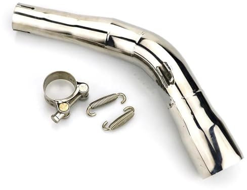 DZSTAIYOUSM Auspuff Schalldämpfer Für Vespa Für GTS Für 250 300 2013-2020 Zubehör Motorrad Edelstahl Auspuffrohr Mittelschalldämpfer Slip-on Verbindungsrohr Schalldämpfer