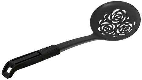 Écumoire, résiste à 200°C, avec poignée fonctionnelle. - Noir