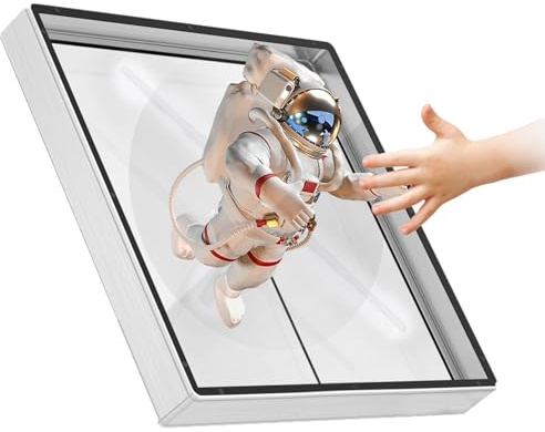 Ventilador Holográfico, Proyector Holográfico 3D con Pantalla Publicitaria, Proyector Holográfico 3D con Múltiples Formatos Multimedia, Control por Aplicación para Tiendas Y Bares,45Cm