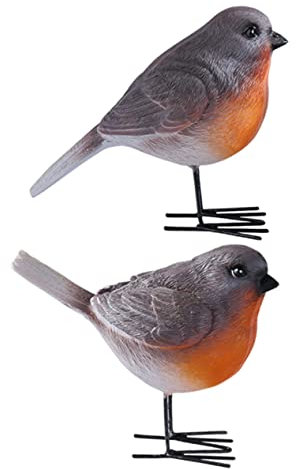 MAGICLULU 2stücke Vogel Deko Künstlicher Vogel Figur Schreibtisch Heimgrün Dekoration Harz Garten