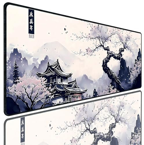 Gaming Mouse Pad Desk Mat Large XXL Keyboard And Mouse Accessories Computer Mats Desktop Anime White Big Extra Long Full Size Pad Mousepad Deskpad Non-slip Cover Mats for Office