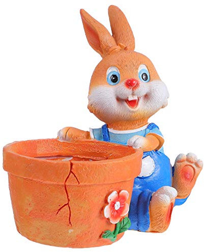 POPETPOP Saftiger Blumentopf Anlage Pflanzentöpfe mit Drainage Pflanzentopf gießen außen Hase tierische Blumentöpfe Sukkulenter Pflanzentopf Kaninchen Pflanzer Kaninchen Topf Harz