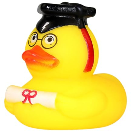 GXGM Lindo Pato de Goma Académico con Diploma - Pato Chirriante - Regalo de Examen de Ceremonia de Graduación, 1 Pieza