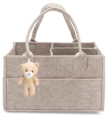 Diaper Caddy Organizer Windeltasche Unterwegs Plush Organiser 33*23*18Khaki | Baby Organizer Wickeltisch, Wickel Organizer, Windeltasche für Unterwegs, Plush Wrap Organiser, Baby Nappy Caddy Organiser