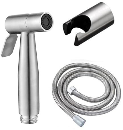 Handheld Bidet, Toilet Sprayer with 3-Piece Set, Toilet Bidet Sprayer for Personal Hygiene and Household Cleaning, Stainless Steel Sprayer with 1.5 m Hose