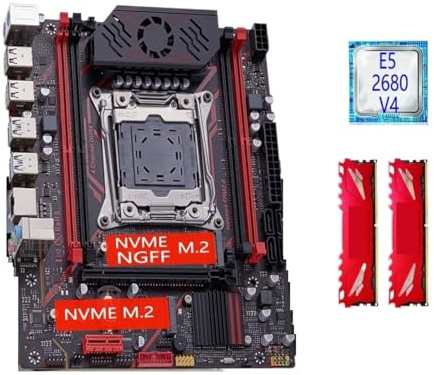 Kit de Placa Base X99 LGA2011 3 Xeon E5 2680 V4 2 * 8GB 16GB DDR4 3200Mhz 4 Canales NVME USB3.0 SA-TA3.0 Interfaz TPM 2.0