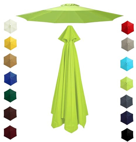 200cm 230cm 270cm 300cm 6/8 Ribs Garden Replacement Parasol Canopy, Replacement Parasol Top Canopy Fabric Cover for Garden Patio Outdoor, Waterproof Sun Umbrella Cloth(Grass green,2.30m/6 Arms)