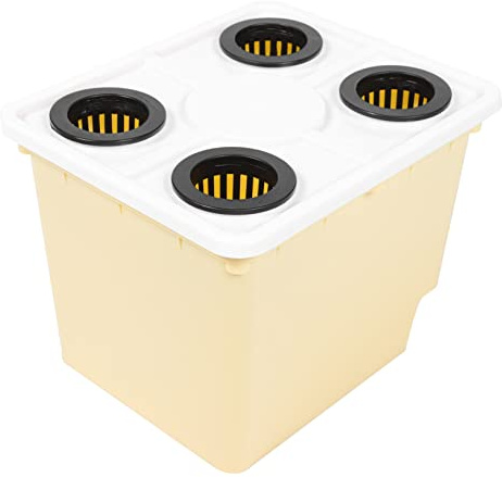 Toddmomy Barriles De Cultivo Sin Suelo para Huertos Hidropónicos, Cesta De Plástico Amarilla De 4 Agujeros, Reutilizable para Cultivo De Verduras, Frutas y Flores Invernadero