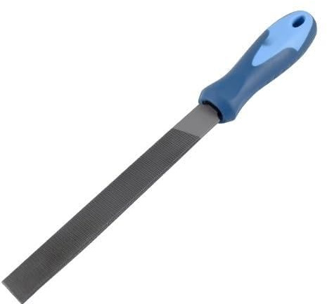 Lima plana - lima de 200 mm, fabricada en acero, ideal para acabados finos, con mango cómodo para un mejor agarre y precisión en el trabajo.