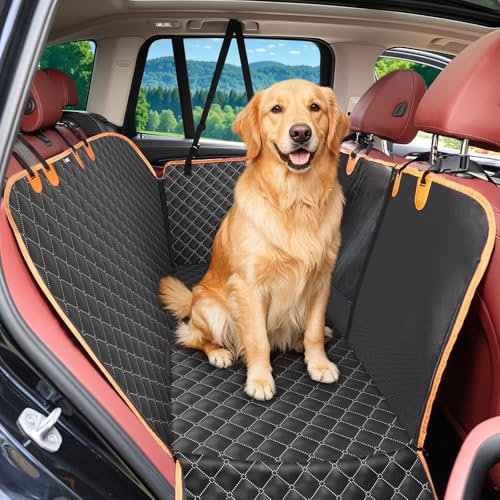 KYG Autoschondecke Hund Rücksitz Verbesserter Weicher Stoff, Universal Auto Hundedecke Rücksitz Kratzfeste und Wasserabweisende, Rückbankschutz Hund mit Seitenschutz und Sichtfenster 135x150cm