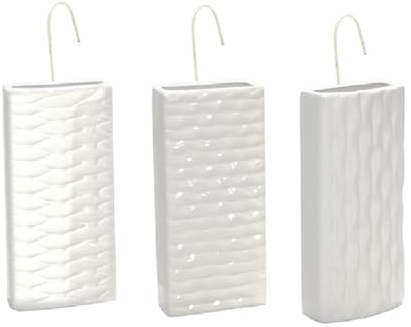 Evaporatori Umidificatori Deumidificatori per Termosifoni radiatori Stufe 3pezzi in Coccio Bianco decorati Con Ganci in Metallo Accessori Riscaldamento Ambiente Confortevole