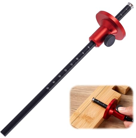 ADOEIAK Wheel Marking Gauge with Micro-Adjustment – Precision Dovetail Marker for Woodworking, Dual MM/Inch Scale, Anti-Roll Base & Carbide Scriber, Aluminum Alloy Joinery Layout Tool
