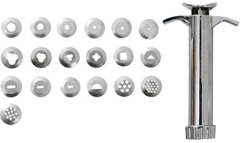 SAFIGLE Tonextruder Satz 19-Loch aus Metall für Polymer Clay und Zuckerpaste Bastelwerkzeug für Kinder Tonpressen Satz für Töpferarbeiten und Fondantgestaltung