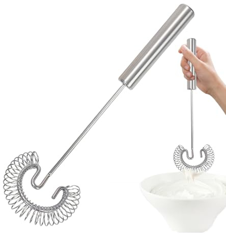 Visp äggvisp – handvisp med spiral i rostfritt stål, ballongsåsblandare | handbok för att blanda omrörning | bakverk picknick camping kockar tillbehör