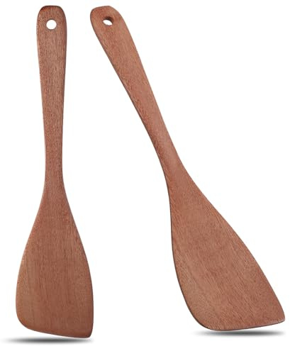 Guduling 2 styck träskrapa stekpanna, 33 × 8 cm stekspade Trä
