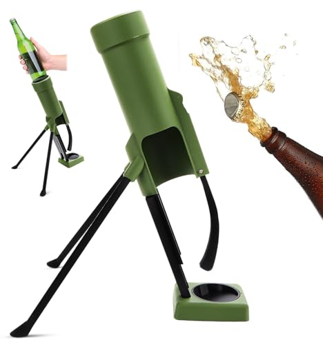 Abrebotellas de mortero automático para botella de cuello largo estándar de 330 ml | Expulsión de chapas de corona, mecanismo de presión, manos libres, diámetro inferior a 60 mm, para bar en casa y fiestas