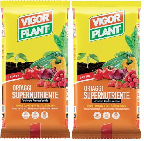 Terreau légumes Supernutriente 40 L (2 Paquets de 20 L) | Terreau et substrat pour Plantes, Fleurs et Potager | Rempotage, Jardin et Balcon