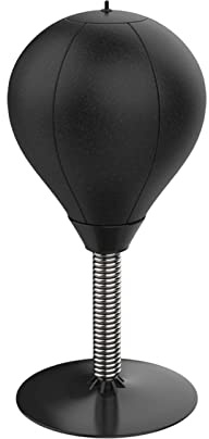 SunsoilGiant Boxsack Set mit Punchingball Trainingsball Handschuhen Und Feder Aus Strapazierfähigem PU Zur Förderung von Reaktion Beweglichkeit Und Auge Hand Koord, Schwarz