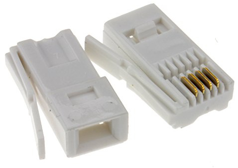 kenable BT 431A Telephone Line 4 Contacts Crimp Plugs Connector Ends [10 Pack]