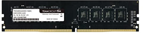 Team Group Elite Memoria DDR4 8GB 2400MHz CL16 RAM Dimm PC4-24000
