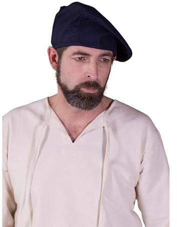 Burgschneider Mittelalter Barett Harald aus Wolle - Historische Landsknecht Mütze - Renaissance Kopfbedeckung für LARP, Cosplay & Mittelaltermarkt