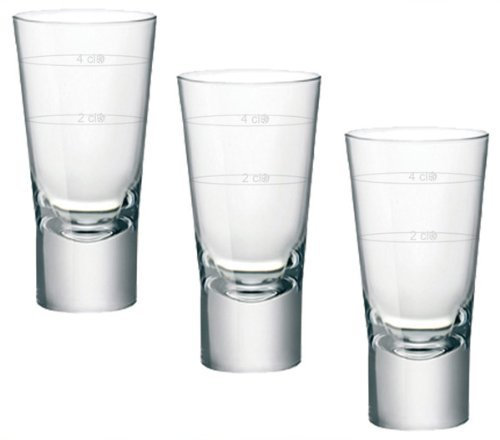 Bormioli Rocco Ypsilon bicchierino da grappa 70ml, con segno di riempimento a 2+4c, anello bianco, 12 bicchierino