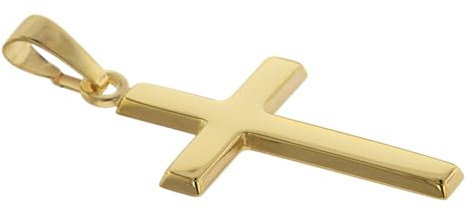 trendor Kreuz Gold 333 mit goldplattierter Venezianer Kette 08500 | Damen Halskette, Gold Anhänger, Kreuz Anhänger aus Echtgold, elegantes Geschenk