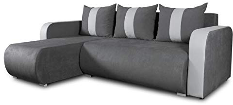 Sofnet Ecksofa Rino mit Schlaffunktion und Bettkasten - L-Form Couch, Polsterecke, Couchgarnitur, Eckcouch, Ecke, Sofa, Sofagarnitur - Ottomane Universal (Enjoy 24 + Cayenne 1132)