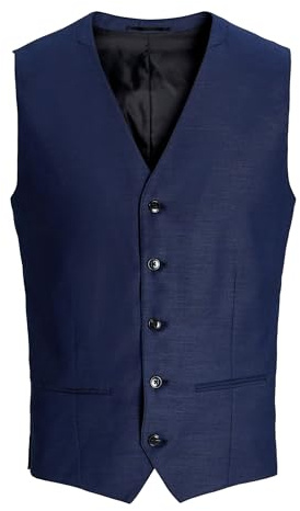 Jack & Jones herrväst JPRSOLARIS Slim Fit kostymväst, mörk marinblå, 50