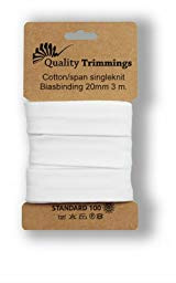Details zu Schrägband Jersey Bündel 3m 20mm uni (Weiß)