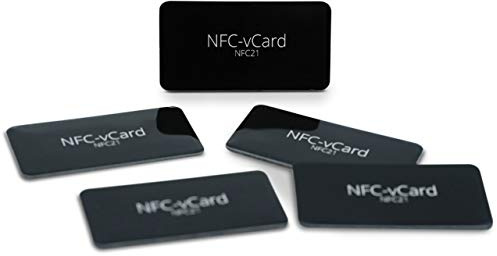 NFC-vCard.de Sticker Kit, On-Metal, 35x18 mm, NTAG213, schwarz, 5 Stück + 1 NFC vCard Account