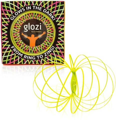 Mozi Glozi Anneau Géométrique Anti Stress Magic Flow – Jouet Enfants Facile à utiliser - Anneau Cinétique 3D Slinky, Jouet pour Enfants et Adultes (Jaune)
