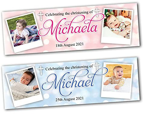 Personalisierbares Taufbanner für den Außenbereich, Taufe, Namenstag, Foto, Baby-Party, Dekoration, Babyparty