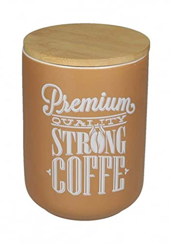 BRANDANI Barattolo caffè Coffee New Bone China con Tappo in bambù d.10x13,5h cm.