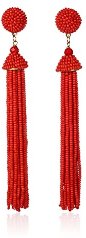 Zavana Long Tassel Ohrringe für Frauen, Lange Quasten-Ohrringe für Damen mit bunten Perlen, lange hängende Ohrringe, handgemachte Boho Chic Ohrhänger, Modeschmuck für Frauen