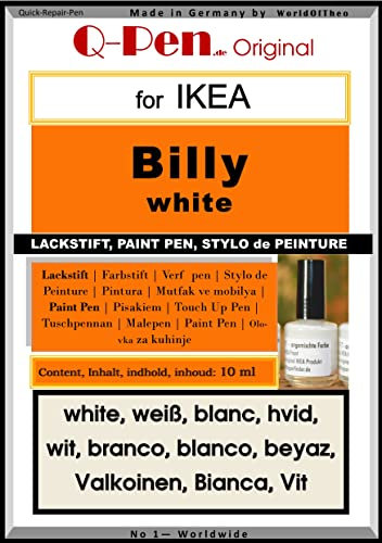 Q-Pen Ausbesserungsfarbe passend für Ikea Billy weiß - white - blanc