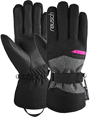 Reusch Skihandschuhe für Damen | extra warm & wasserdicht mit Softshell | winddicht & atmungsaktiv, Winterhandschuhe mit Klettverschluss, für Ski, Outdoor & Freizeit, Größe 6-8,5, Hellen R-TEX XT