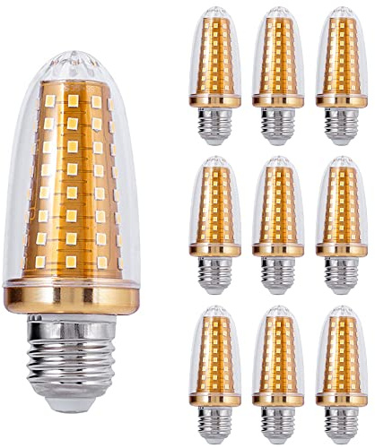 TPMAFF Lot de 10 Ampoules, Ampoule de maïs Pointue LED 18 W 1200 LM Non stroboscopique, Blanc Chaud, Blanc Froid, Gradation trichromatique E14/E27, Domestique/Commercial.