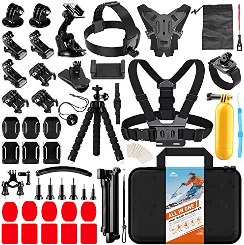 Neu Action-Kameras Zubehörset, 65-in-1-Sportkamera-Zubehörset Kompatibel mit GoPro Hero 11 10 9 8 7 6 5 4 3 3+, für Universal Action Kamera Max Fusion Insta360 DJS Osmo Mehr
