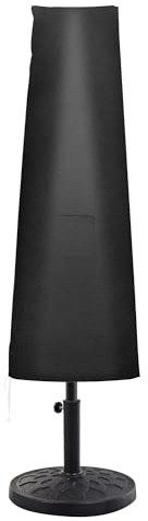 Outsunny Sonnenschirm Schutzhülle für Sonnenshirm bis Ø400 cm Abdeckung Schirmschutzhaube mit Reißverschluss, Tasche Stab Oxfordstoff Schwarz 200 x 50/80 cm