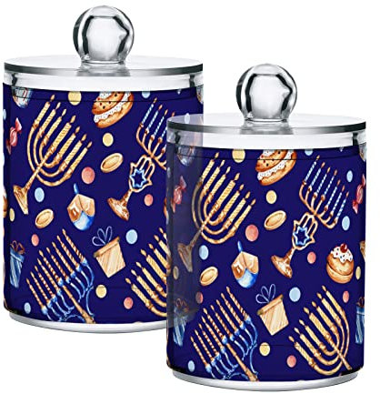 GAIREG Hanukkah Elements 4 Stück Kunststoff Wattestäbchen Ball Pad Halter, Apothekergläser Badezimmer Zahnbürste