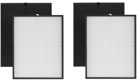 Trade-Shop 4in1 Filter-Set (2x HEPA-Filter + 2x Aktivkohlefilter) kompatibel mit Comedes PT94062 PT94063, kompatibel mit Philips FY3432/10 FY3433/10