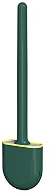 Spazzolone Wc Spazzola del water in silicone Prova di perdita d'acqua con base Silicone WC Testa piana Pennello a setole morbide flessibile con supporto for asciugatura rapida Scopino Per WC ( Color :
