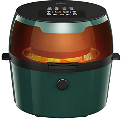 SHERAF Freidora de Aire eléctrica Freidoras de Gran Capacidad de 8 litros sin freidora de Aire de Aceite (Color: Verde, tamaño: 350 * 370 * 295 mm) Día de la conmemoración Lofty Ambition