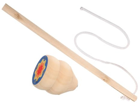 Abaodam Kreiselspielzeug Aus Holz Traditioneller Chinesischer Gyro-Spiel Rotierendes Holzkreisel-Spielzeug Mit Peitsche Einfache Bedienung Fördert Hand-Augen-koordination Geeignet Für Part