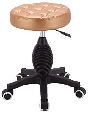 LXGJSQY Hocker auf Rädern, runder Rollhocker, robuster Salon-Massagehocker, 360 ° drehbar, Salonhocker mit Rädern (Farbe: Gold), Ehe